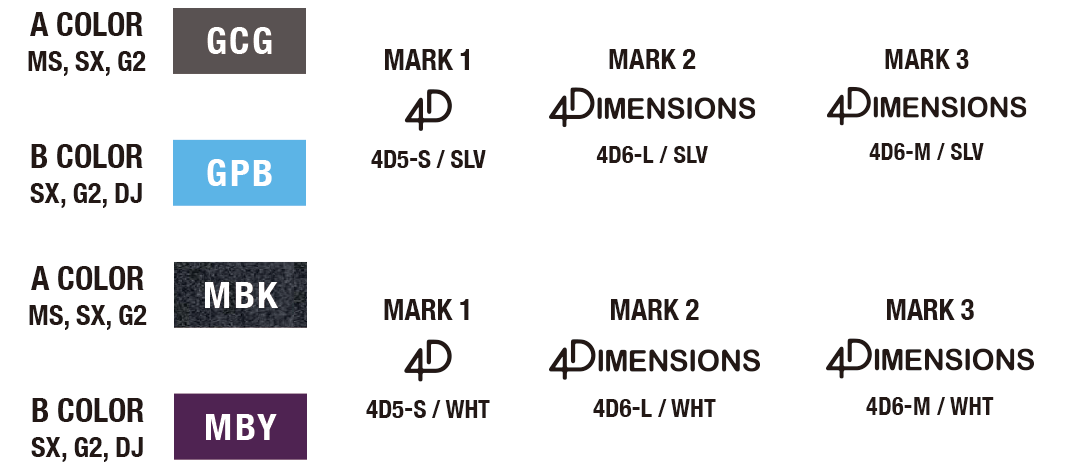 カラーバリエーション & マーク情報